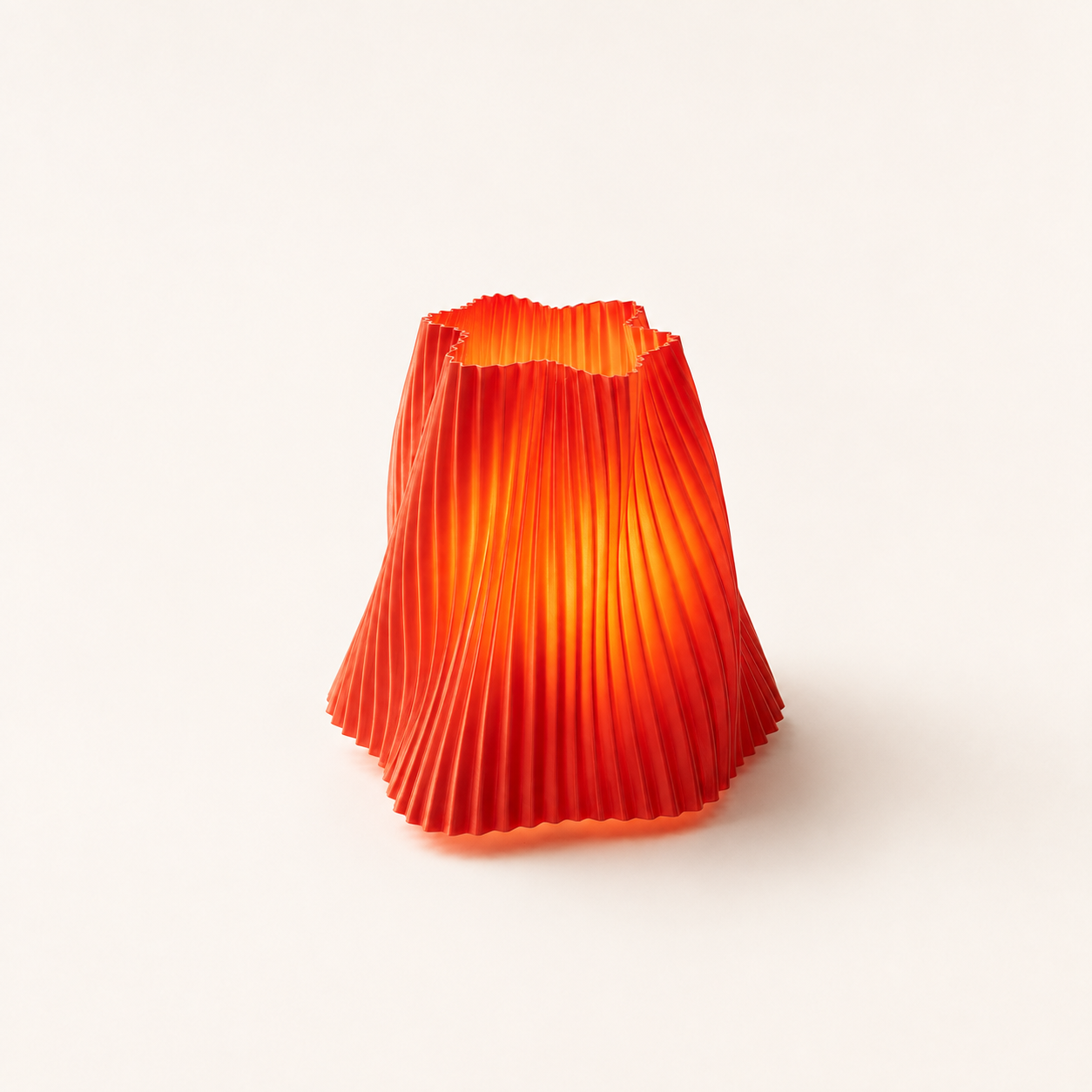 Red lampshade in an interior